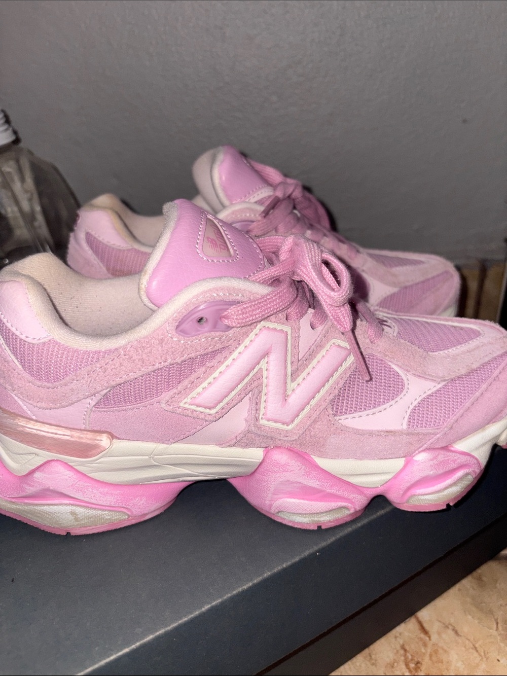 New Balance Kids Pink Mesh & Suede Sneakers